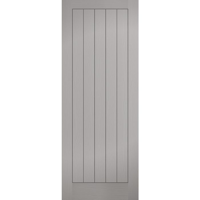 LPD Textured Vertical 5P Internal Fire Door 1981 x 762mm Pre-Finished Grey Composite