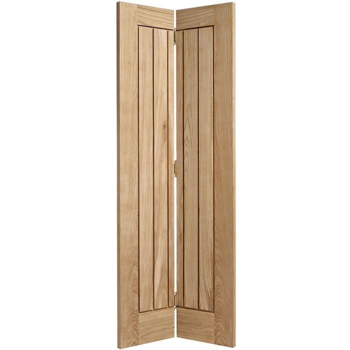 Mexicano Solid Core Internal Bifold Door - Prefinished - 1981 x 762mm Oak BFOMEXPF30
