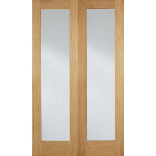 LPD Pattern 20 Glazed Internal Door Pairs 1981 x 1524mm Unfinished Oak