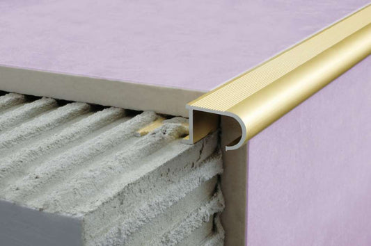 A81 Aluminium Stair Nosing Edge Trim – 34mm x 11mm x 10mm for Tiles