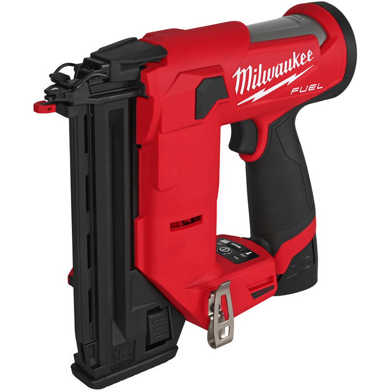 Milwaukee M12FCN18GS-202X FUEL Compact 18Ga Straight Brad Nailer 2 x 2.0Ah