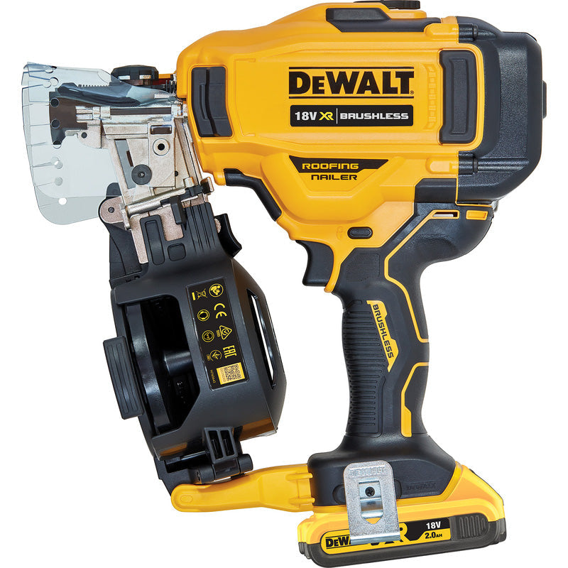 DeWalt DCN45RN 18V XR Roofing & General Purpose Coil Nailer 2 x 2.0Ah