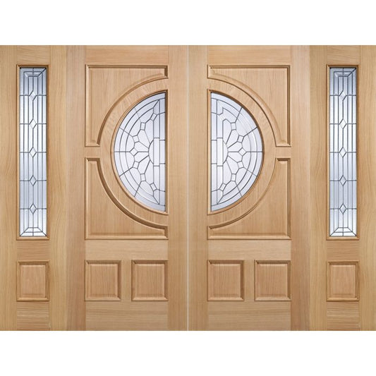 LPD Empress Zinc Clear Bevelled Glazed External Door 1981 x 838mm Unfinished Oak
