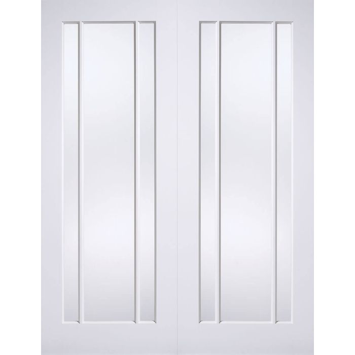 LPD Lincoln 3L Glazed Internal Door Pairs 1981 x 914mm Primed White