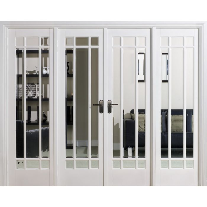 LPD Manhattan W8 Clear Bevelled Glazed Internal Room Divider Set 2031 x 2478mm Primed White