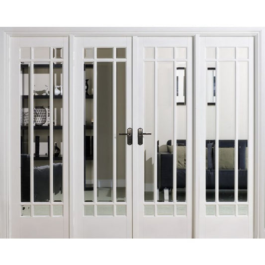 LPD Manhattan W8 Clear Bevelled Glazed Internal Room Divider Set 2031 x 2478mm Primed White
