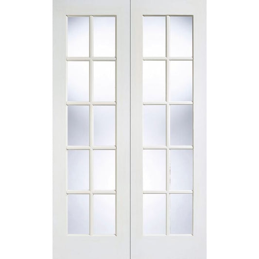 LPD GTPSA Clear Bevelled Glazed Internal Door Pairs 1981 x 1067mm Primed White