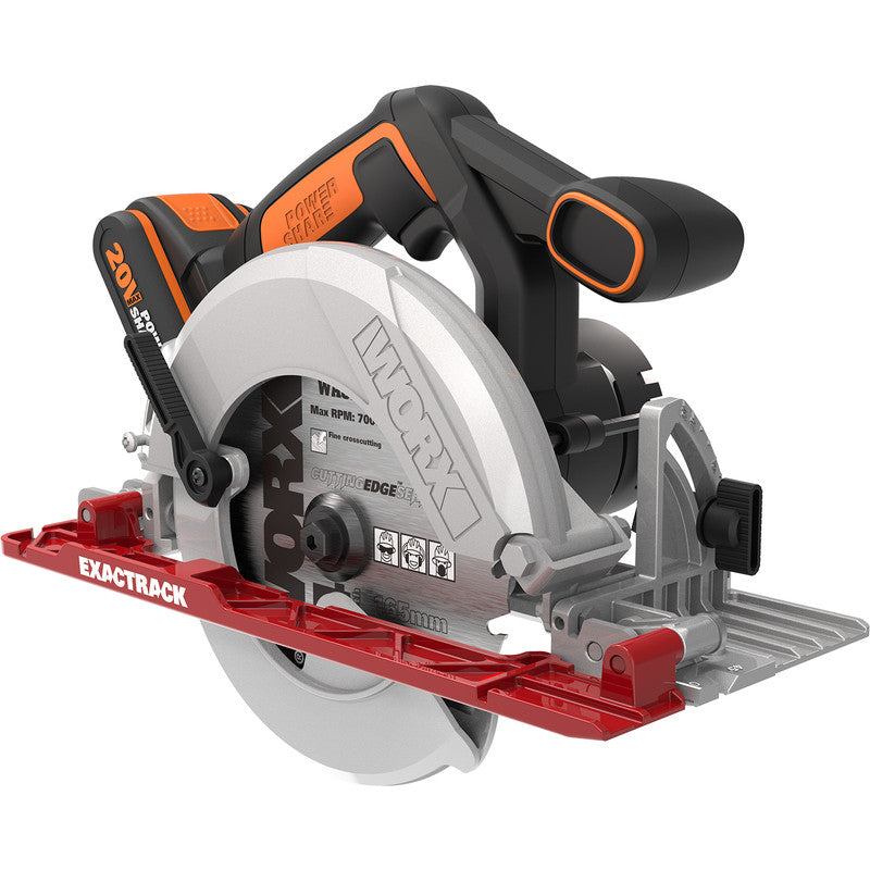 Worx 20V Easy Track Cordless Circular Saw 1 x 2.0Ah