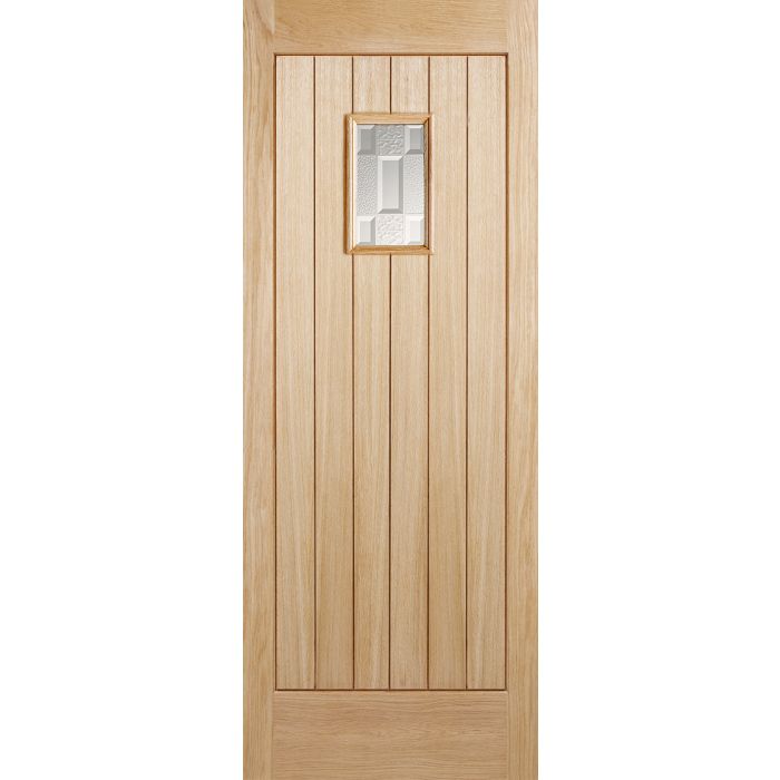 Suffolk Oak External Door - Part Obscure DG RM1S 1981 x 762mm Unfinished OSUFFOLK30