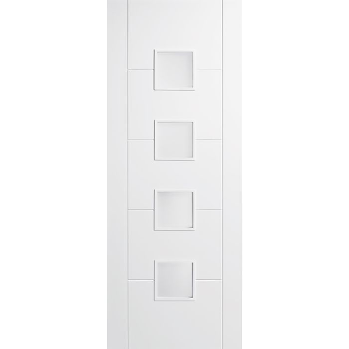 Vancouver Internal Door - Primed - RM2S 4L Small Frost Glazed 1981 x 762mm White WFVANGL30
