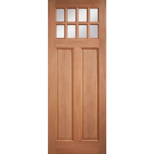 LPD Chigwell 8L Glazed M&T External Door 1981 x 838mm Unfinished Hardwood