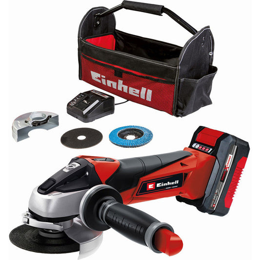 Einhell PXC 18V 115mm Cordless Angle Grinder Kit with Accessories 1 x 4.0Ah