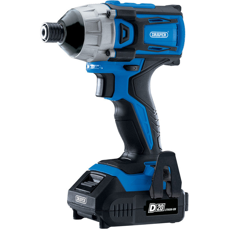 Draper D20 20V Brushless 1/4" 180Nm Impact Driver 2 x 2.0Ah