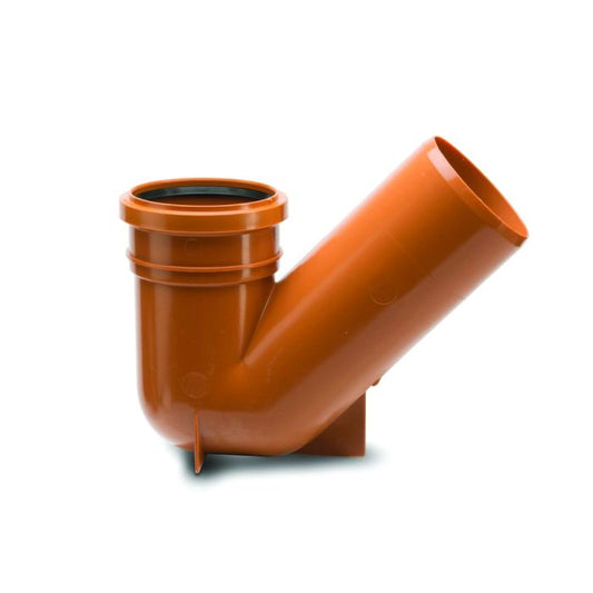 Polypipe 110mm Universal Gully Trap Socket/Spigot 45deg - Terracotta - UG413