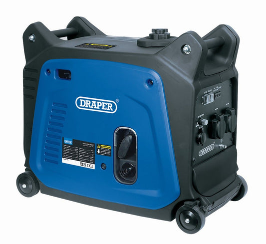 Draper Petrol Inverter Generator with Wheels - 2300W (2500W Max)
