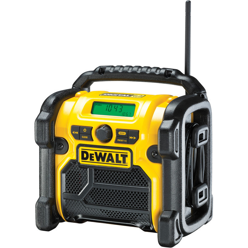 DeWalt DCR020-GB 18V XR Compact Digital DAB Radio 240V/14.4V/18V