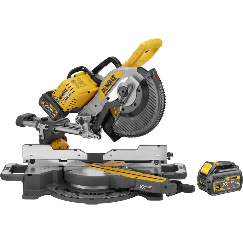 DeWalt DCS727 54V XR FlexVolt 250mm Double Bevel Slide Mitre Saw 2 x 6.0Ah