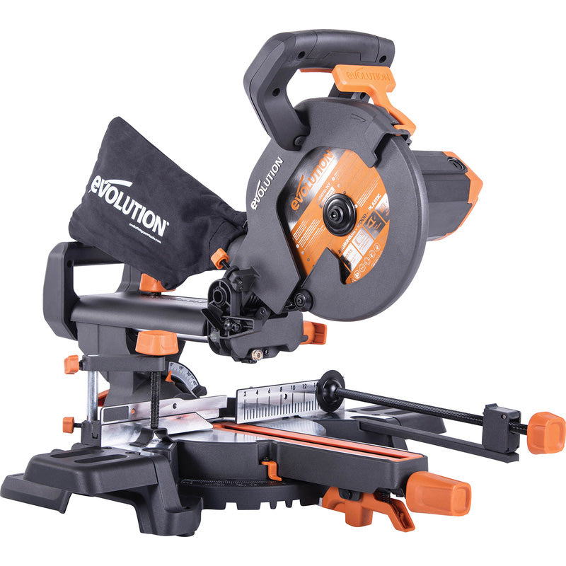 Evolution R210SMS+ 210mm Multi-Material Sliding Mitre Saw 230V