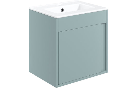 Farnham 510mm Floor Standing Unit (Basin Included) - Matt Sea Green