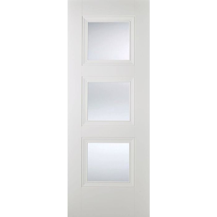 LPD Amsterdam 3L Glazed Internal Door 1981 x 762mm White Primed Plus