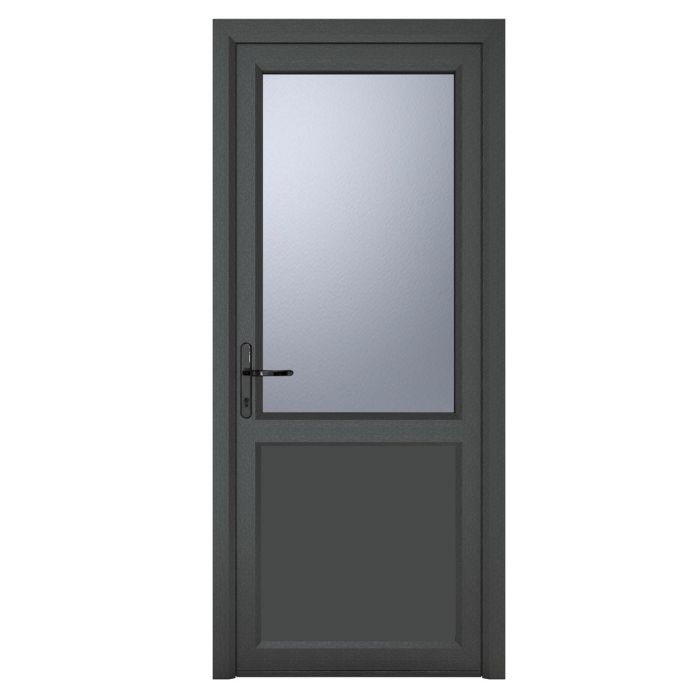 Crystal Triple Glazed Door Half Panel (Right Hand) 890 x 2090mm Obscure - Grey/White