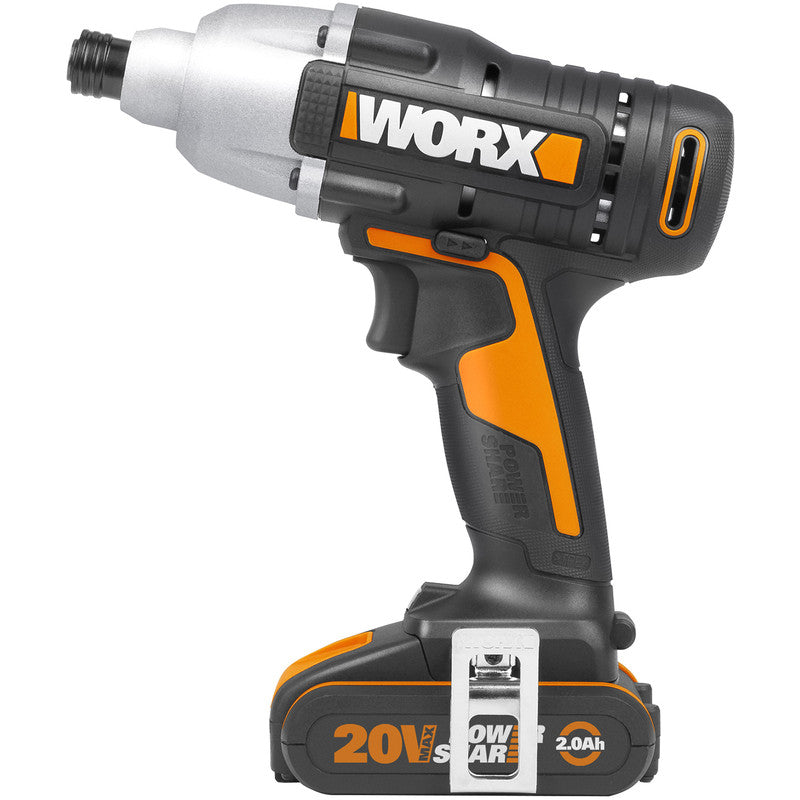 Worx WX291 20V Brushed Cordless Impact Driver 1 x 2.0Ah