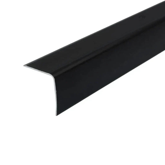 A41 35 x 35mm Anodised Aluminium Non Slip Ribbed Treads Stair Nosing Edge Trim Black
