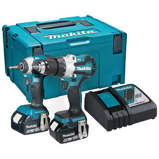 Makita DLX2507TJ 18V LXT Combi Drill & Impact Driver Kit 2 x 5.0Ah