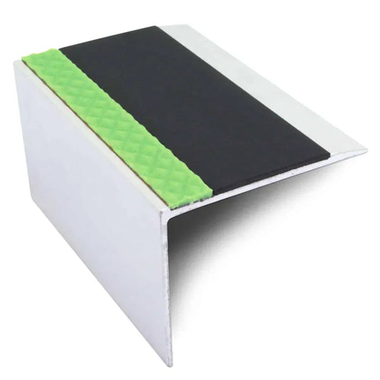 ASL21 67x55mm DDA Compliant Aluminium Non Slip Stair Nosing Edge Trim With Pvc Insert Black