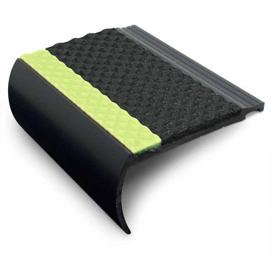 AHB 72 x 38mm Heavy-Duty PVC Stair Nosing – Tredsafe Non Slip Edge Black Tredsafe
