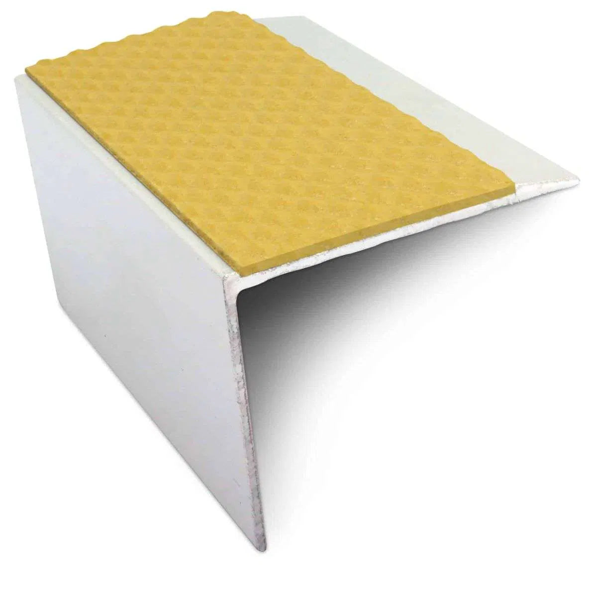NSL21 Tredsafe 67 x 55mm DDA Compliant Aluminium Non Slip Stair Nosing Edge Trim With Pvc Insert Yellow Tredsafe