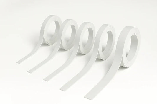 White PVC Plastic Bar Strip Roll Flat Architrave Trim Various Sizes