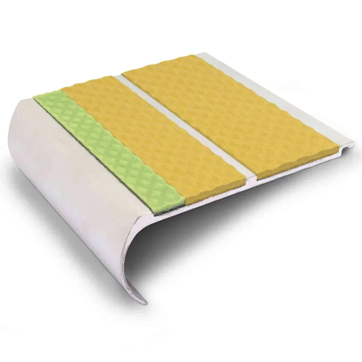 AHD13 91 x 35mm Aluminium Tredsafe Non Slip Stair Edge Protector Yellow Tredsafe