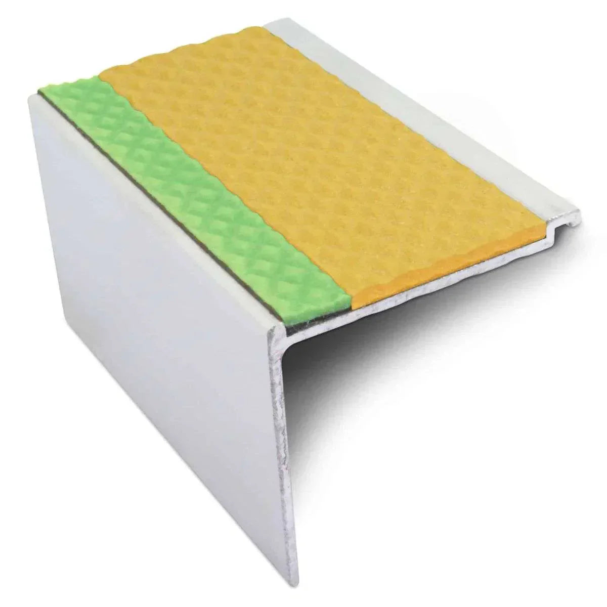 AHD17 60 x 55mm Aluminium Tredsafe DDA-Compliant Non Slip Stair Nosing Yellow Tredsafe