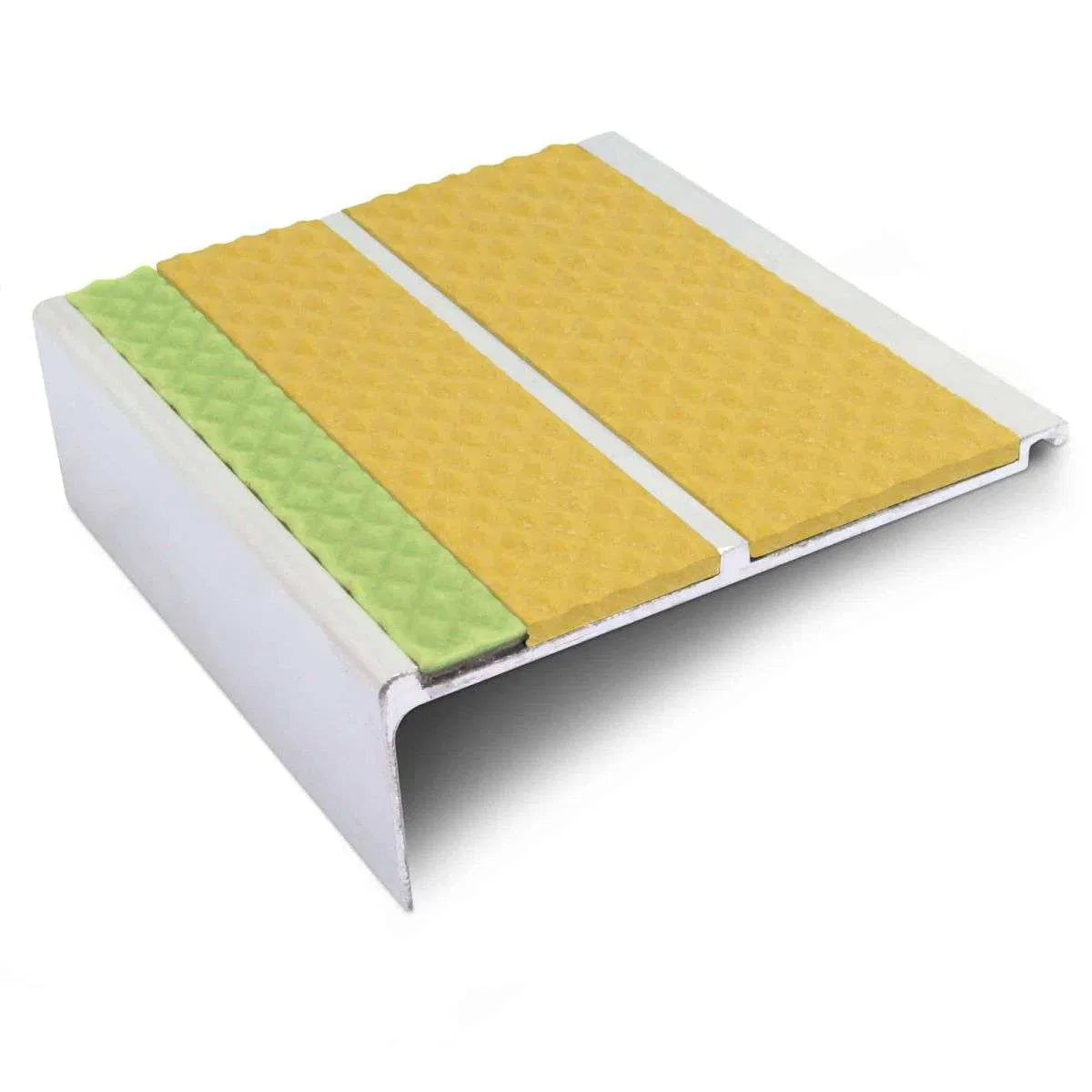 AHD11 91 x 32mm Aluminium Tredsafe Non Slip Stair Edge Trim Yellow Tredsafe