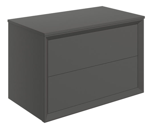 Drawn Wall Hung 2 Drawer Basin Unit & Top 800mm - Matt Clay