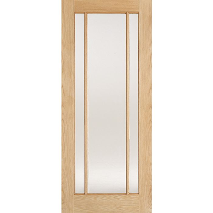 LPD Lincoln 3L Frosted Glazed Internal Door 1981 x 838mm Unfinished Oak