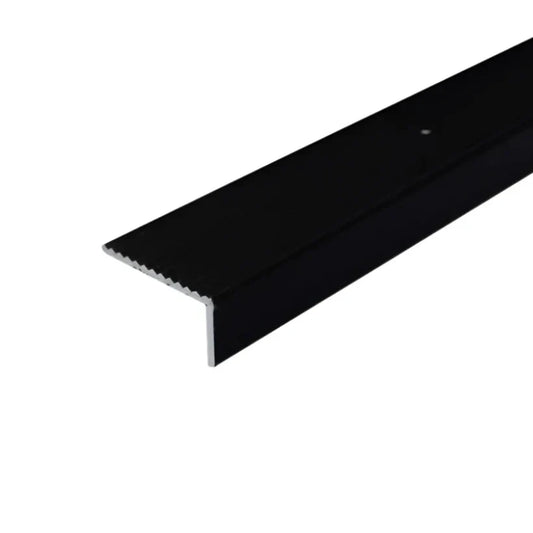A33 40 x 20mm Anodised Aluminium Non Slip Ribbed Treads Stair Nosing Edge Trim Black