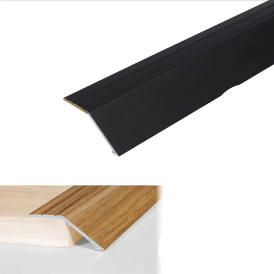 A47 41mm Anodised Aluminium Self Adhesive Door Threshold Ramp Profile Black