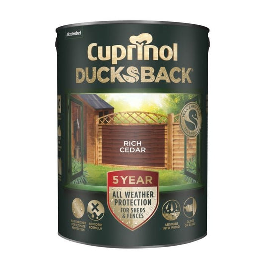 Cuprinol 5 Year Ducksback 5ltr Rich Cedar