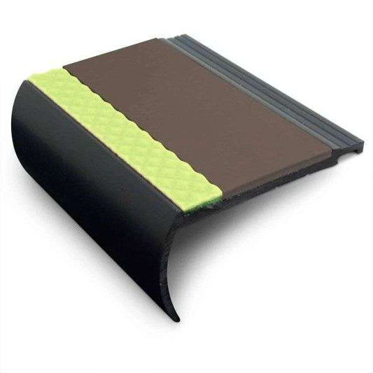 AHB 72x38mm Aluminator® Heavy Duty PVC Stair Nosing – Non-Slip Aluminium Edge Brown