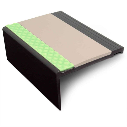 AHP 67.5x39mm Aluminator® Heavy Duty PVC Stair Nosing – Non-Slip Aluminium Edge Beige Genesis