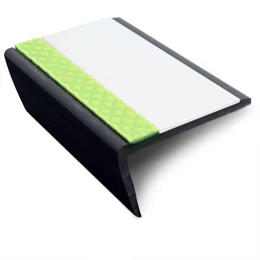 ASR 63x35mm Aluminator® Slimline PVC Stair Nosing – Non-Slip Aluminium Edge White