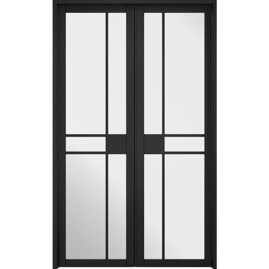 LPD Greenwich W4 Glazed Internal Room Divider Set 2031 x 1246mm Black Primed
