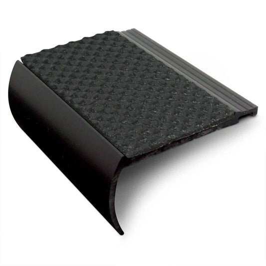 NHB 72x38mm Tredsafe Non-Slip Hard Nose PVC Stair Nosing – Heavy Duty Black Tredsafe