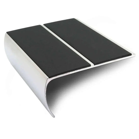 NSL29 Aluminium Anti-Slip Stair Nosing 87x40mm – Heavy-Duty Edge Trim with PVC Insert Black