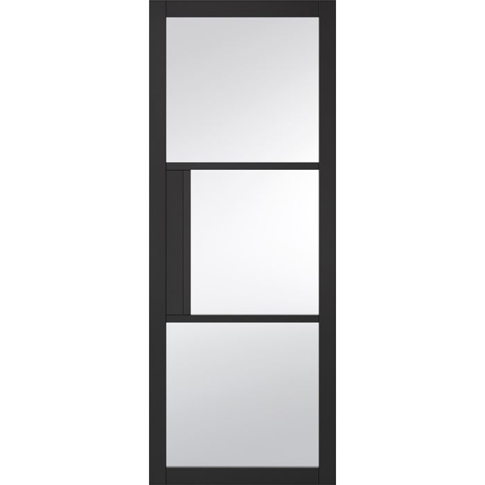 LPD Chelsea Clear Glazed 4L Door 1981 x 838mm Primed Plus Black