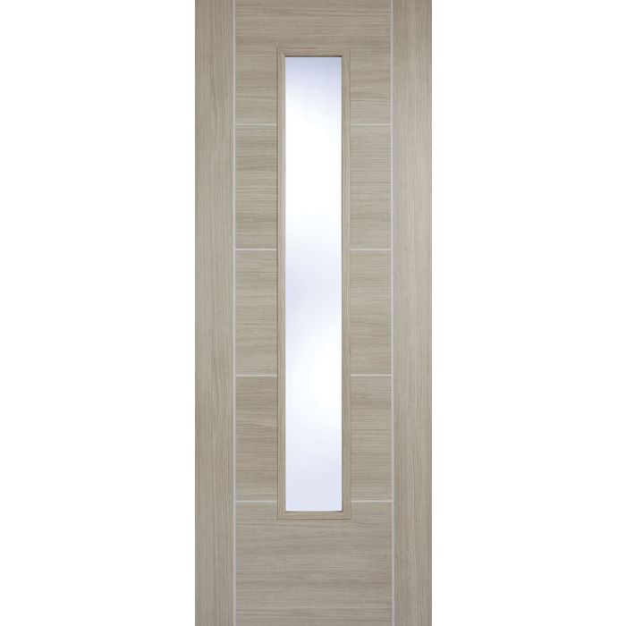 LPD Vancouver 1L Glazed Internal Door 1981 x 838mm Pre-Finished Light Grey Laminate