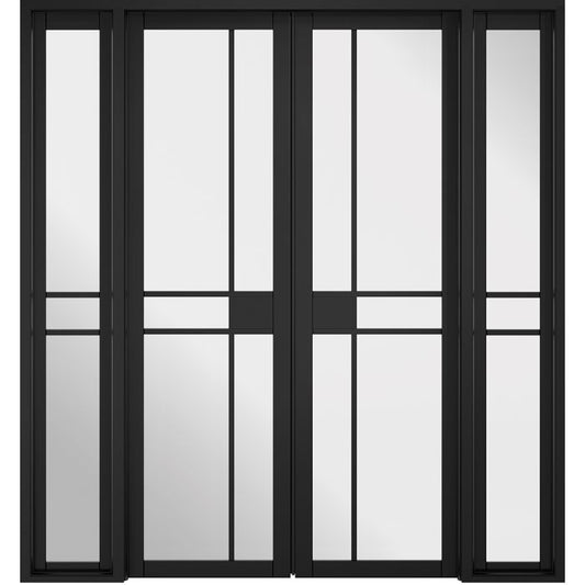 LPD Greenwich W6 Glazed Internal Room Divider Set 2031 x 1904mm Black Primed