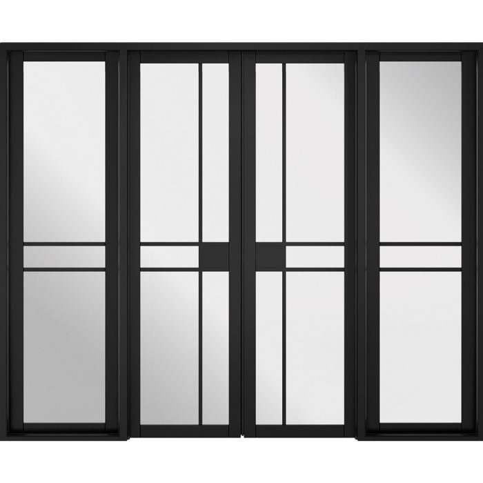 LPD Greenwich W8 Glazed Internal Room Divider Set 2031 x 2478mm Black Primed